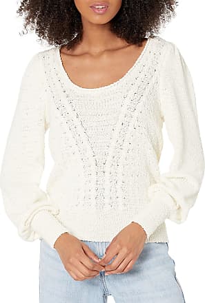 US 6-8 BCBGMAXAZRIA Mock Long Sleeve Pullover Sweater Off-White MD