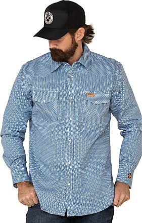 Wrangler Mens Big & Tall Flame Resistant Western Two Pocket Snap Shirt Work Utility Button Down Shirt 