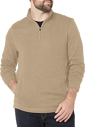 Van Heusen Mens Big and Tall Solid Button Mock Sweater Fleece 