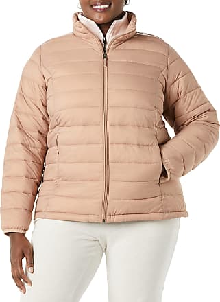 Essentials Women's Lightweight Long-Sleeve Water-Resistant Puffer Jacket Available in Plus Size 
