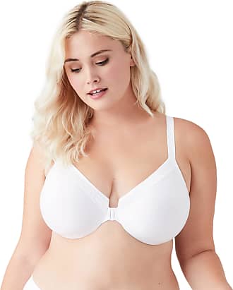 MELENECA Front Closure Bras for Women Plus Size Underwire Unlined Lace Cup Cushion Strap 