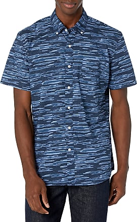 Goodthreads Mens Standard-fit Short-Sleeve Printed Poplin Shirt 