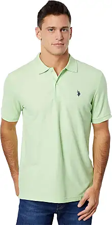 U.S. POLO ASSN. Polo T-Shirts : Buy U.S. POLO ASSN. Men Blue Brand Print  Cotton Pique Polo T-shirt Online