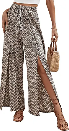 Floerns Women's Ditsy Floral Tie Front Wide Leg Wrap Long Pants :  : Clothing, Shoes & Accessories