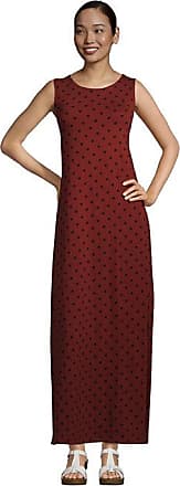 Lands End Womens Petite Cotton Jersey Sleeveless Swim Cover-up Maxi Dress Stripe - Lands End - Red - M