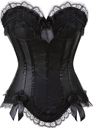 Grebrafan Halter Neck Corset 2 Piece Outfits for Women Underbust and Pirate  Blouse Set (US(8-10) L, Black)