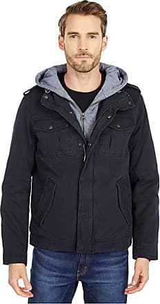 Men's Jean Jacket Hoodie Cotton Denim Long Sleeve Hybrid Hooded Trucker  Jacket, Black, 2XL