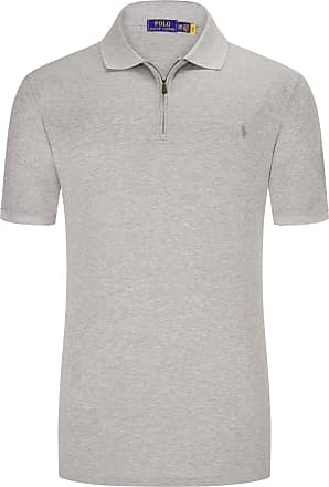 Polo Ralph Lauren Baumwolle Piqué-Polohemd mit Reißverschluss in Grau für Herren Herren T-Shirts Polo Ralph Lauren T-Shirts 