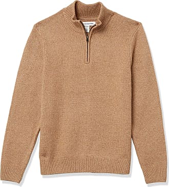Natural for Men Mens Clothing Sweaters and knitwear Zipped sweaters Save 4% Amazon Essentials Quarter-zip French Rib Sweater in Camel Heather 