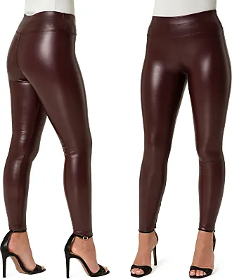 Re Tech UK Ladies Vinyl Shiny Latex Leggings PVC PU High Waisted Stretch  Wet Look Disco Pants Women's Leggings Sexy Trousers