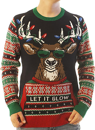 AOJIAN Womens Ugly Christmas Sweater Long Sleeve Hoodie Patchwork Reindeer Print Sweatershirt Pullover