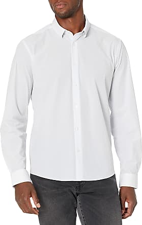 Calvin Klein Mens Dress Shirt Slim Fit Everyday Active 4-Way Stretch, French Blue, 15-15.5 Neck