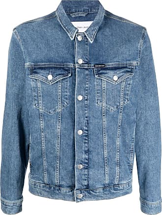 Calvin Klein 90S Denim Jacket Varsity College Uni Jeans Blouson Blue New M  | eBay