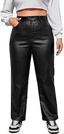 MakeMeChic Women's Plus Size 2 Piece Leather Outfits Faux Leather