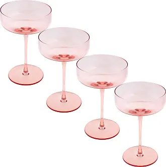 Nude Glass Round Up Set of 2 Coupe Glasses - Pink