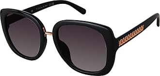 Tahari Oversize Square Sunglasses Black White Frame Smoke Gradient Len