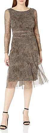Jessica Howard Womens Size Fit and Flare Dress (Regular, Petite, Brown, 16 Plus