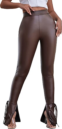 Brown M WOMEN FASHION Trousers Leatherette NoName Leggings discount 68% 