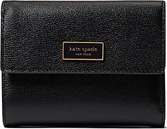 Kate Spade New York Marti Large Pebbled Leather Slim Flap Wallet Black 