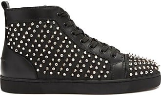 black studded louboutin trainers