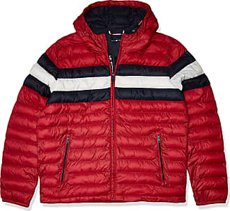 red tommy hilfiger bubble coat