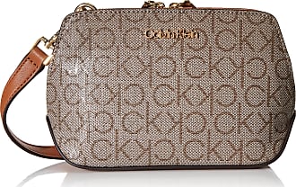 Calvin Klein Fay North/South Large Crossbody, Almond/Taupe