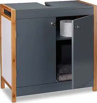relaxdays armoire à tiroirs bureau - organisateur de bureau - bambou -  armoire de