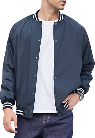 Navy Blue And White Varsity Pullover Jacket – Shop 375™