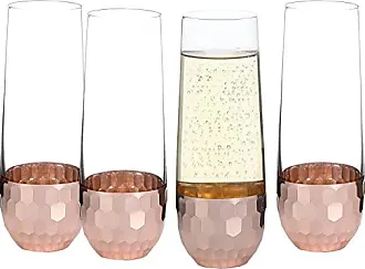 FITZ and FLOYD 20 oz. Gold Luster Stemless Wine Glasses (4-Pack