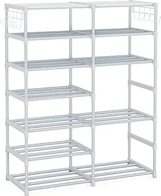 Modern Black Metal Shoe Rack, Tall Boot Shaper Storage Stand, Holds up 4  Pairs