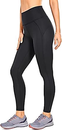 CRZ YOGA Femme Legging de Sport Elastique Pantalons Taille Haute pour Gym avec Poche-53cm 