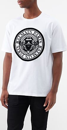Men's T-shirt With Flock Medallion Logo by Balmain
