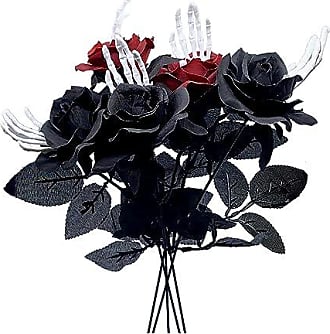 50 Pack Black Roses Artificial Flowers Bulk, 3 Inch Stemless Fake Silk  Roses for Decorations, Wedding, Faux Bouquets 