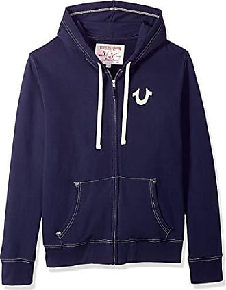 true religion navy zip hoodie