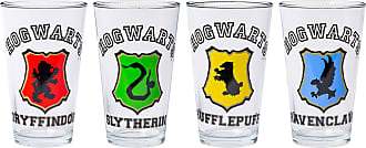 Harry Potter Hogwarts House Crests 16-Ounce Pint Glasses Set of 4