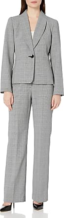 Le Suit Womens Stripe Herringbone 2 Bttn Notch Lapel Pant Suit 50036899