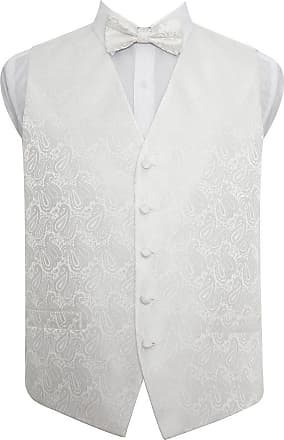 DQT Premium Woven Swirl Patterned Formal Tuxedo Mens Wedding Waistcoat Tie Set 