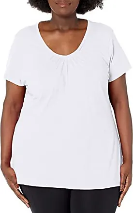 JMS Womens Slub-Cotton Short-Sleeve Shirred V-Neck Tee - Apparel