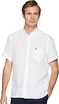 LACOSTE Men's Short Sleeve Shirt White S XXL RRP £100 