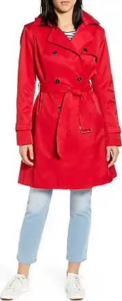 FURSAC classic-collar midi raincoat - Red