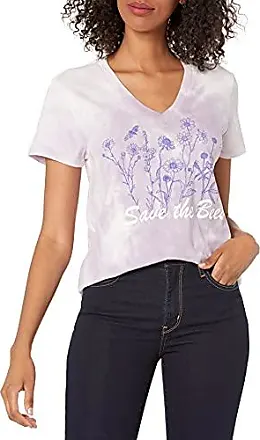 Lucky Brand 150969 Women's Printed Cutout Graphics V-Neck Tee White Sz.  Small