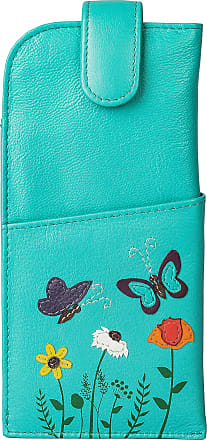 Mala Leather Sophia Collection Soft Leather Glasses Case 5159_42 Turquoise 