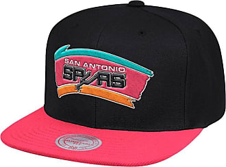 Mitchell & Ness San Antonio Spurs Snapback Hat Adjustable Cap - Light  (Pastel) Green/Pink Bottom