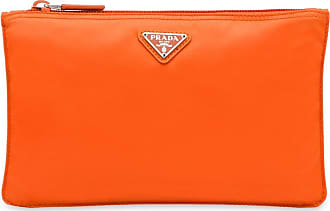 prada orange clutch