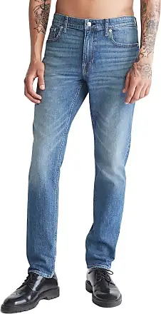 Calvin Klein Men Skinny Fit Jeans, Boston Blue/Black, 40W x 30L