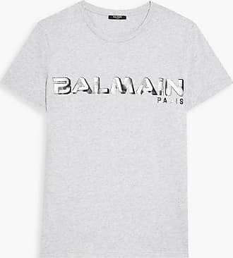 Balmain Black/Beige Velour Monogram Print T-shirt - Men from