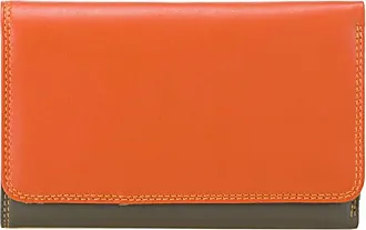 Orange Italian Leather Case for Fairphone. Organizer Purse Zip