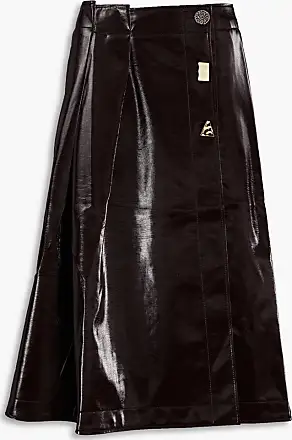 Commando Faux Patent Leather Midi Burgundy Skirt - Clothing from   UK