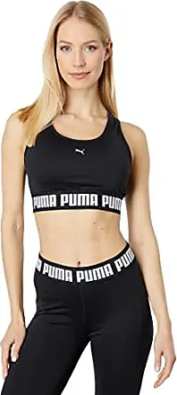 Puma Women's Mid Impact Racerback Strong Sports Bra Black S NWT