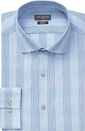 Van Heusen Mens Dress Shirt Slim Fit Flex Collar Stretch Check, Aquamarine, 14.5 Neck 32-33 Sleeve